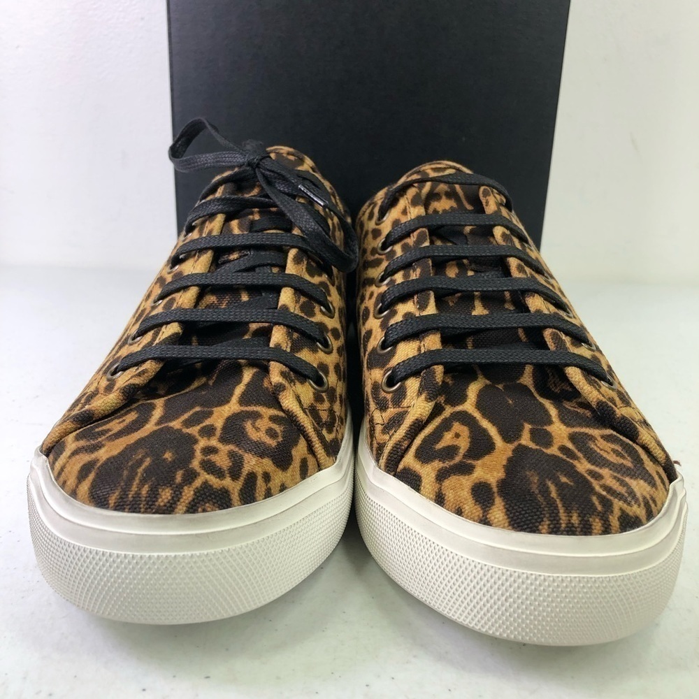 Saint Laurent Men’s Malibu Leopard Low Top Sneaker Shoes Size 8 $525 - Picture 7 of 9